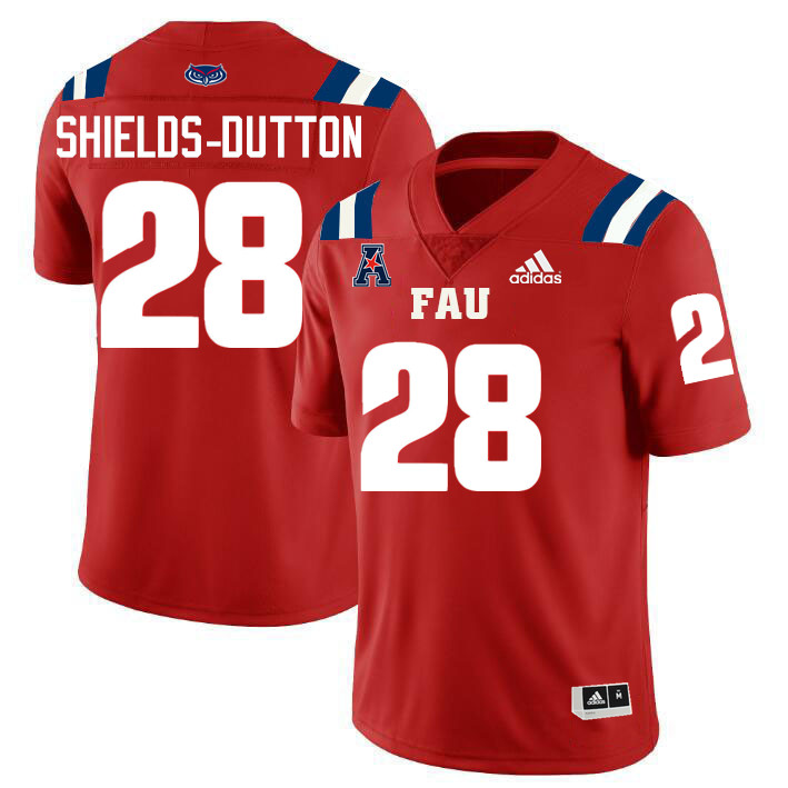 #28 Kaden Shields-Dutton FAU Jersey,Florida Atlantic Owls Football Jersey,Uniforms,Gears-Red